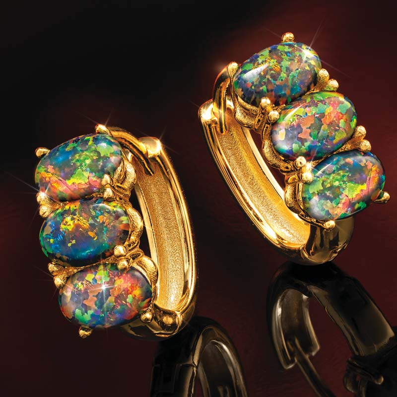 Black Opal Nebula Earrings