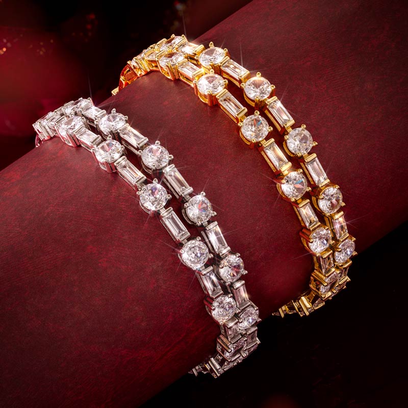 The Circle and the Square Bracelet Set (both Gold and Rhodium-finished)