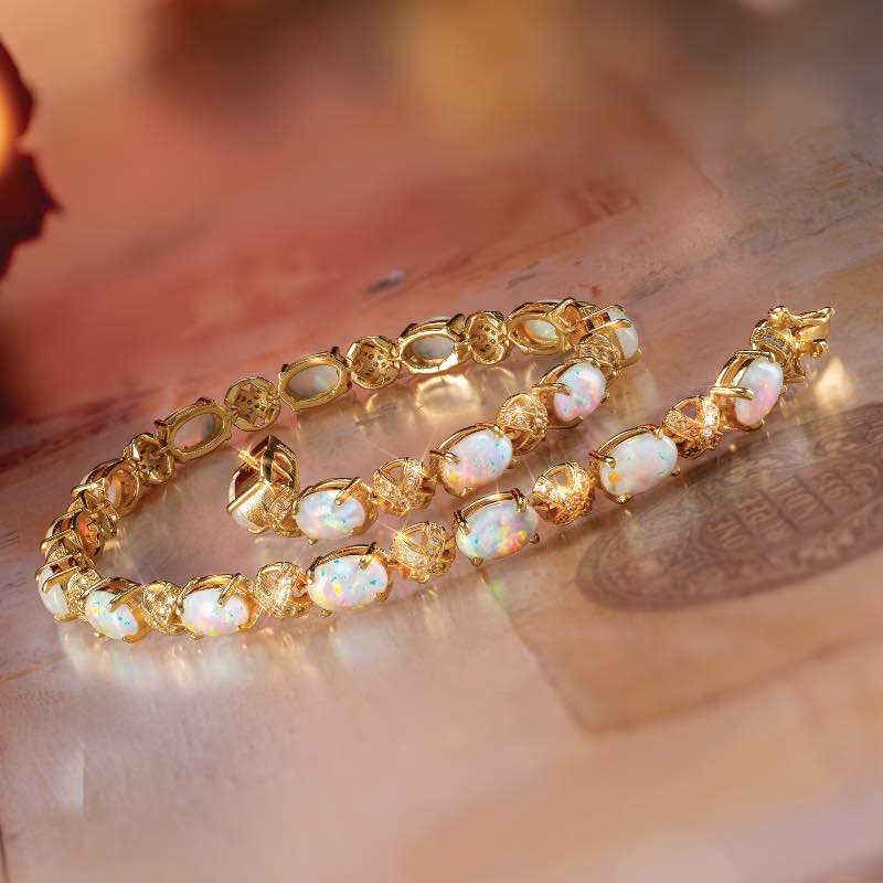 Fire & Light Lab-Opal Ring & Bracelet Set