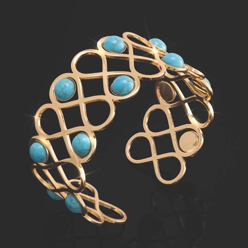 Golden Weave Howlite Cuff