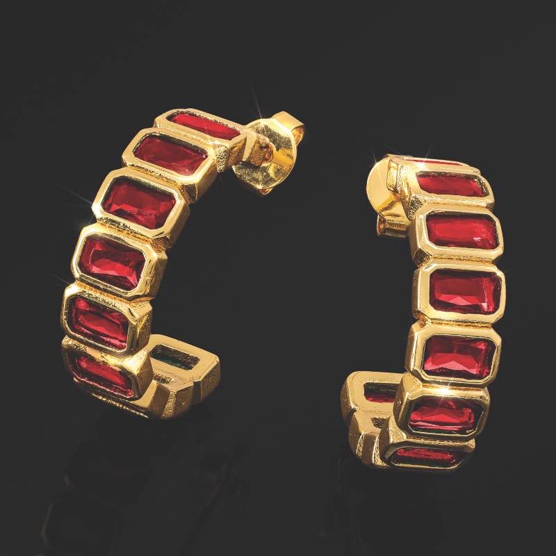 The Everlasting Song Hoop Earrings (red)