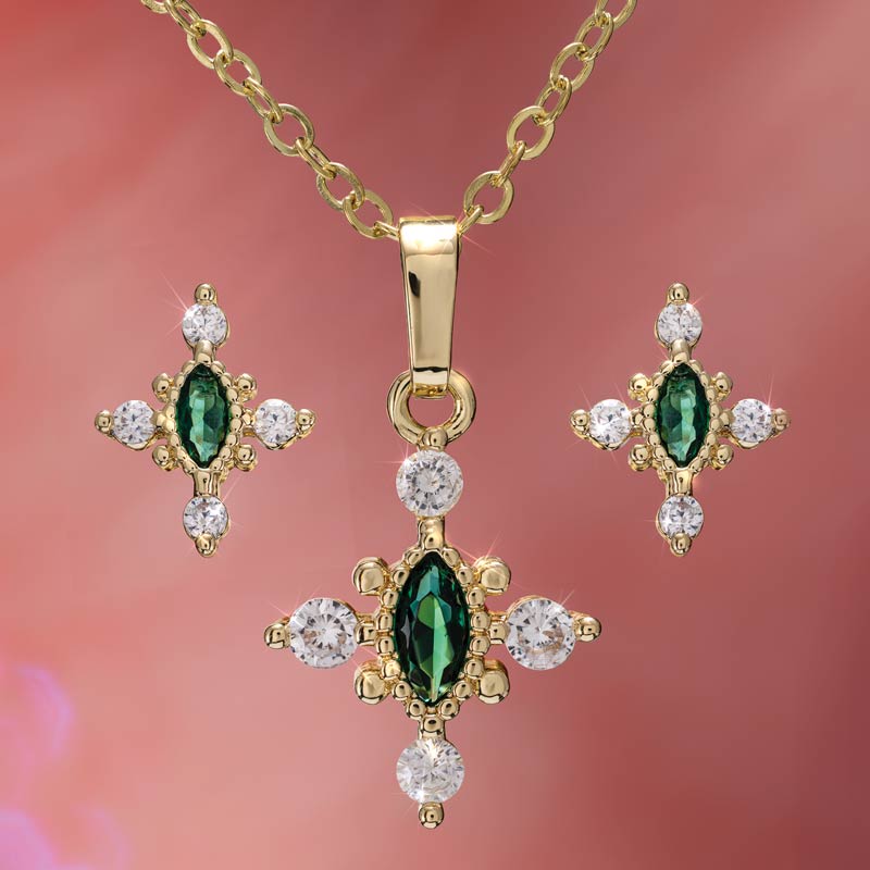 Emerald Isle Elegance Necklace & Earrings Set