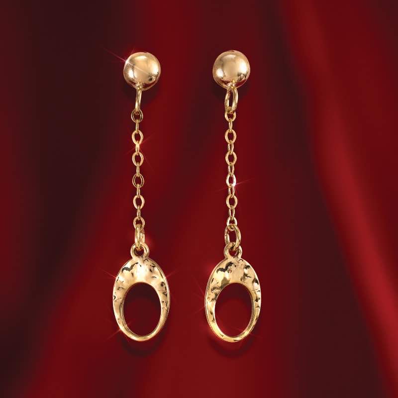 10K Yellow Gold Italian Oval Earrings