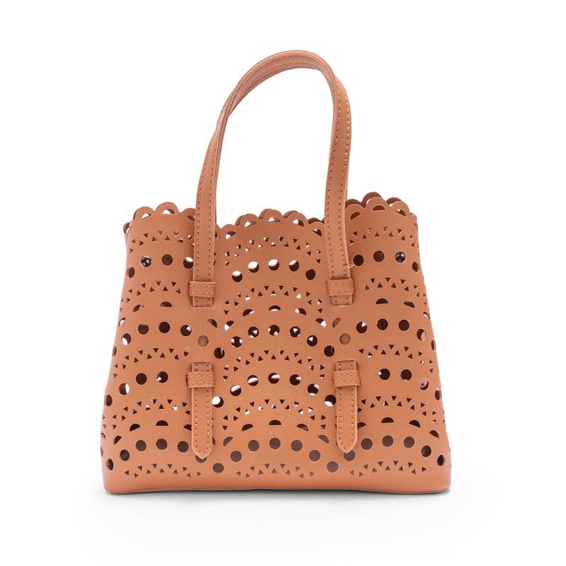 Spring Lace Mini Tote Bag (Tan)