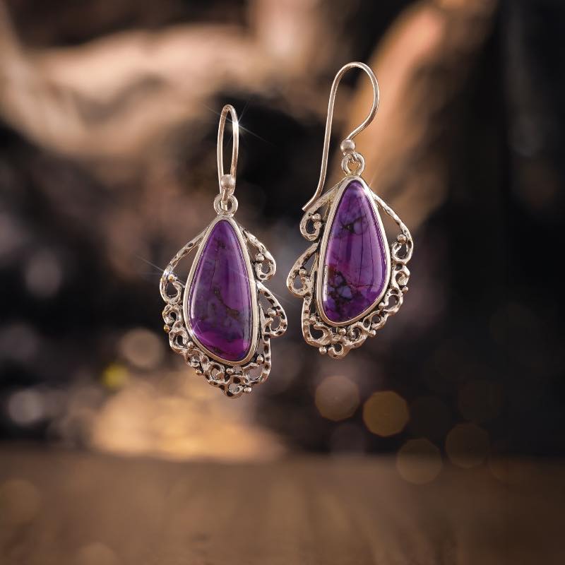 Purple Sage Turquoise Earrings