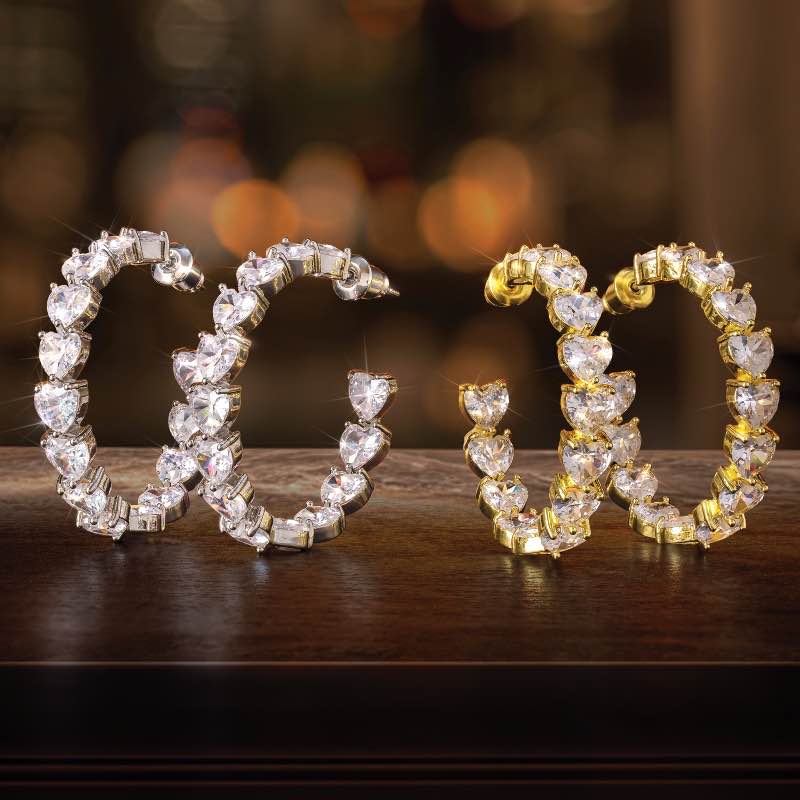 DiamondAura Love Hoops Collection (Set of 2)