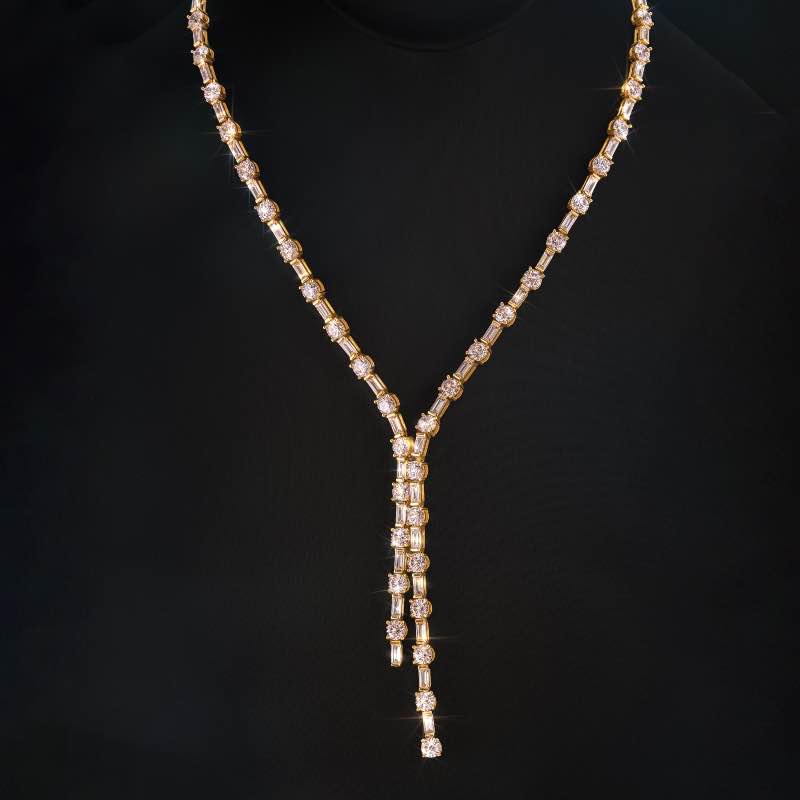 The Circle and the Square Necklace (Yellow Gold-finished)