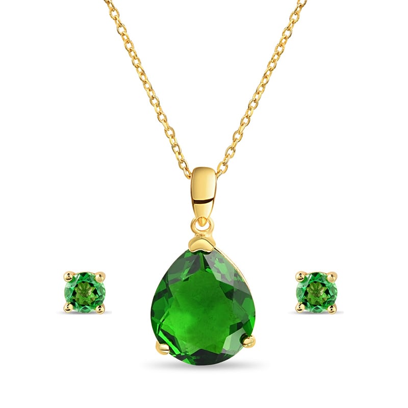 Helenite Necklace & Stud Set