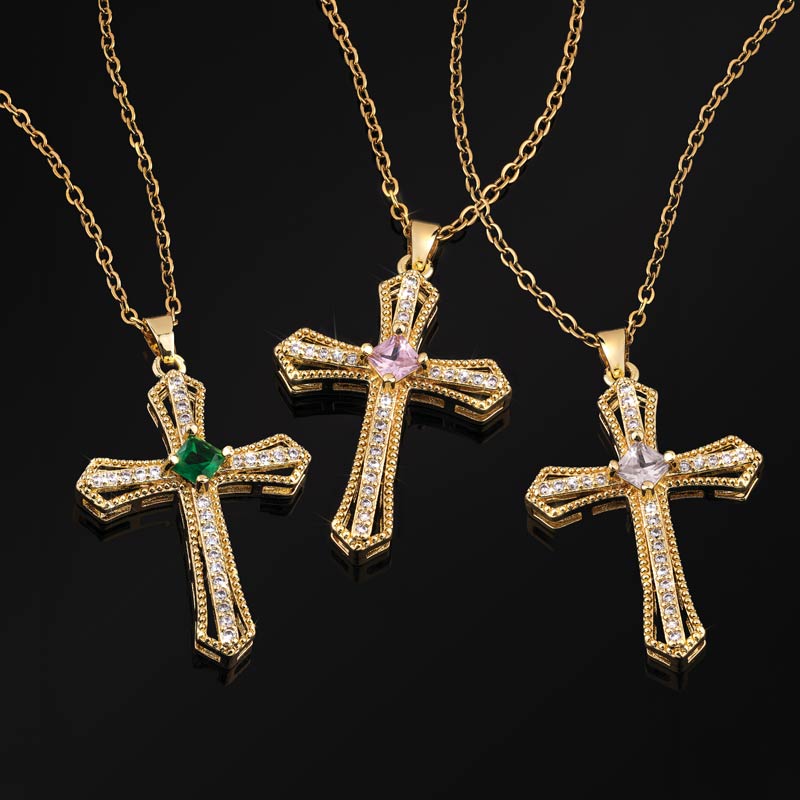DiamondAura Devotion Cross Necklaces (set of 3)
