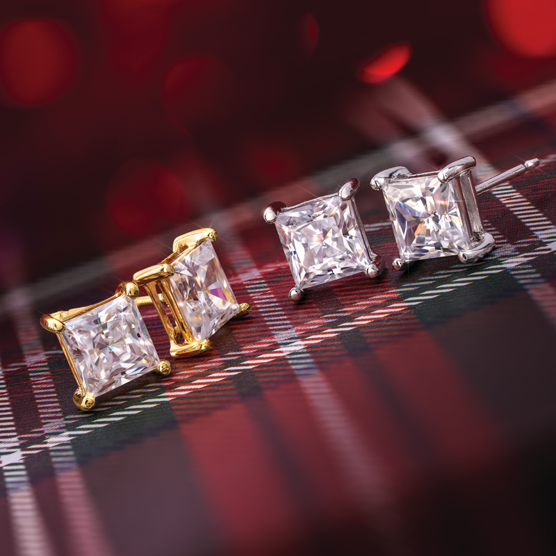 DiamondAura Classic Stud Earrings (2 pair)