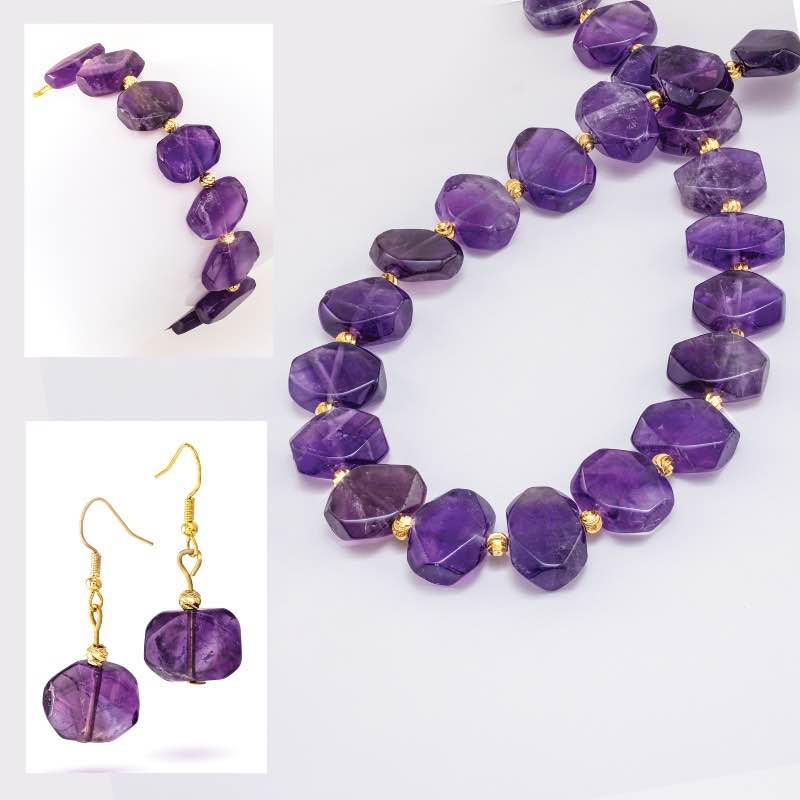 Sovereign Amethyst Statement Necklace, Bracelet & Earrings