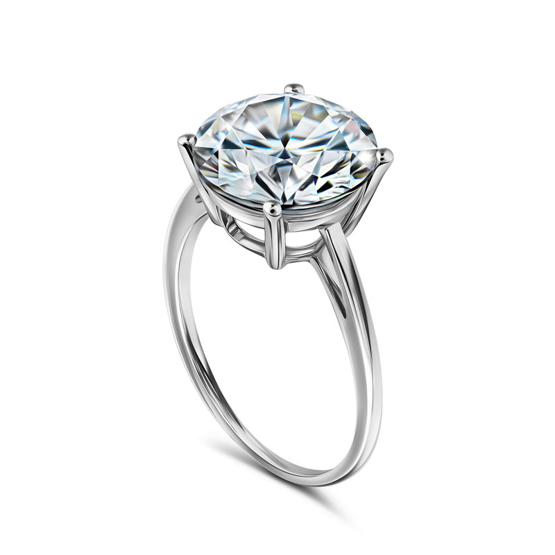 14K White Gold Moissanite Solitaire Ring