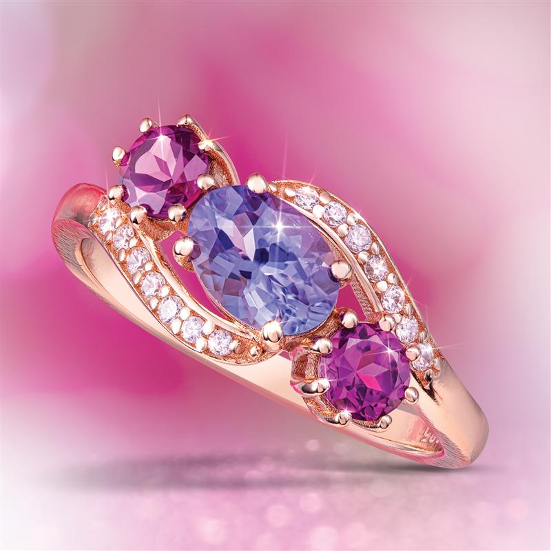 Tanzanite & Rhodolite Garnet Colorburst Ring
