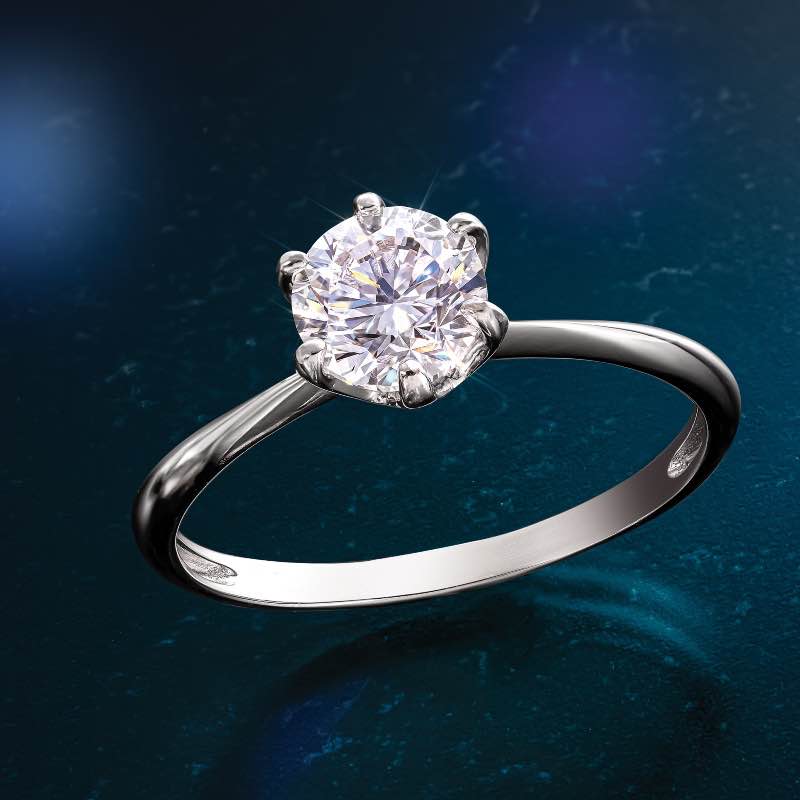 New Earth Diamond Solitaire Ring Platinum-Finished (2 carat)