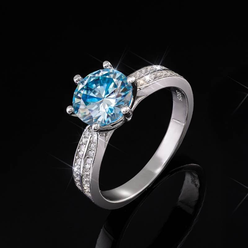 Moissanite Lumine Ring (Fancy Blue)