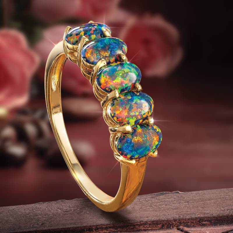 Black Opal Nebula Ring