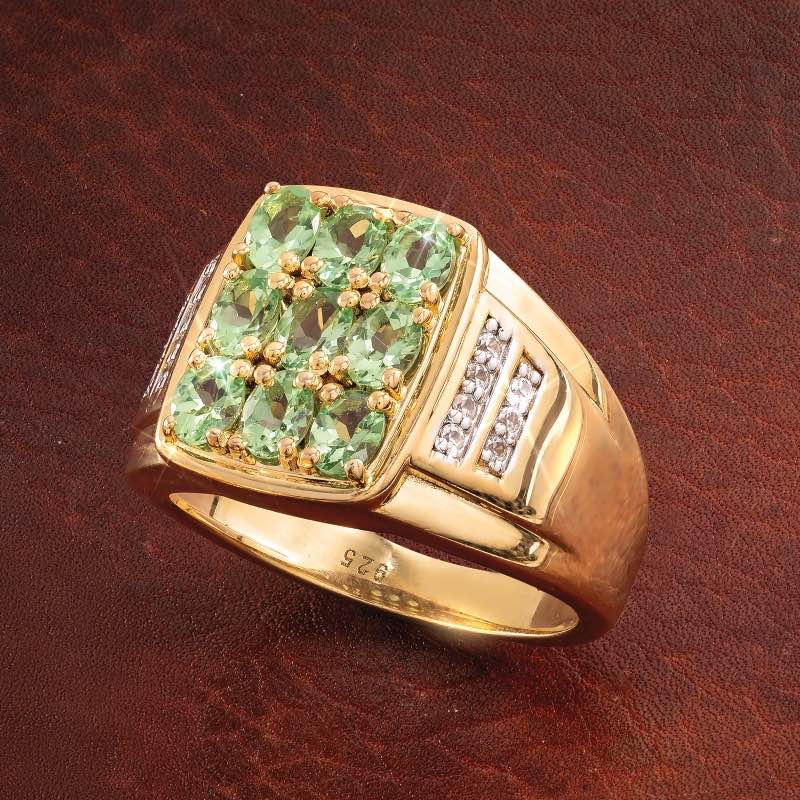 Men's Lasting Impression Ring (Tsavorite and Lab Diamond)