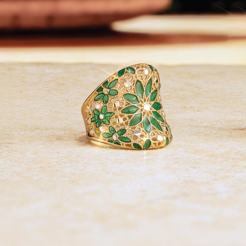 Verdant Filigree Italian Artisan Ring