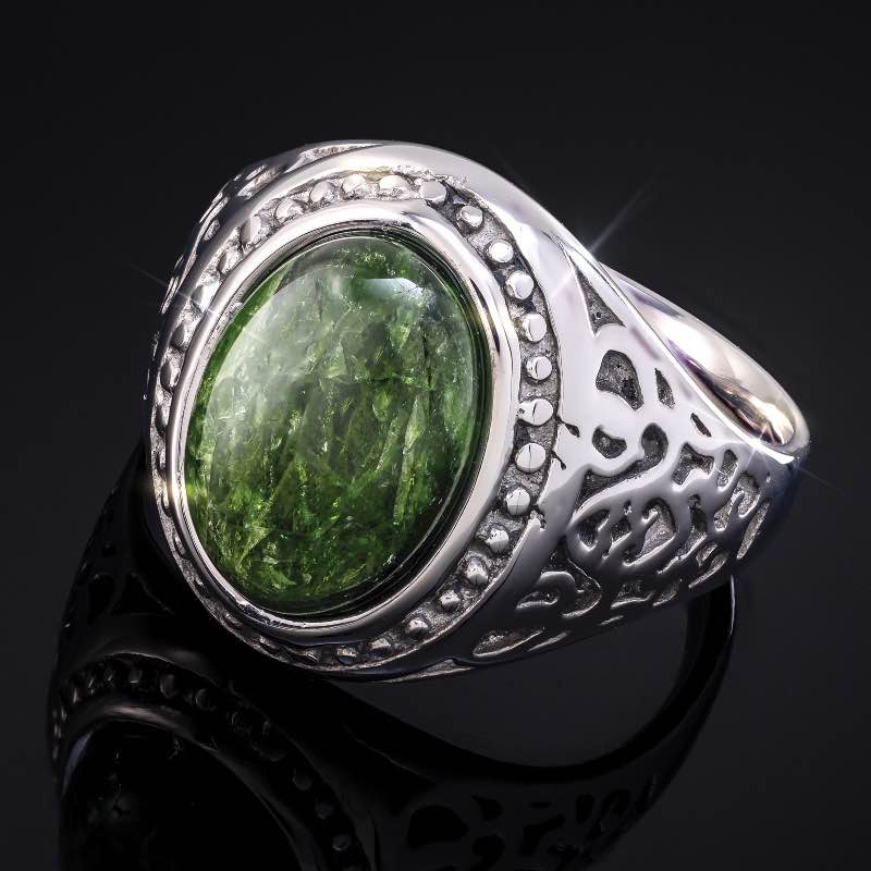 Men's Chrome Diopside Statement Ring
