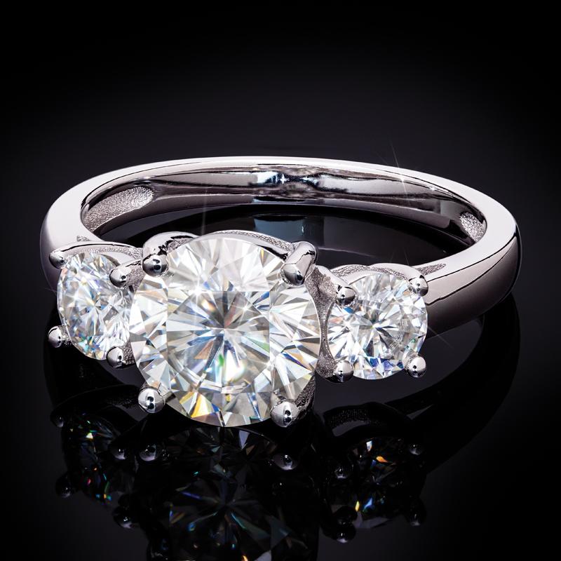 Moissanite 3-Stone Ring (2 ctw)
