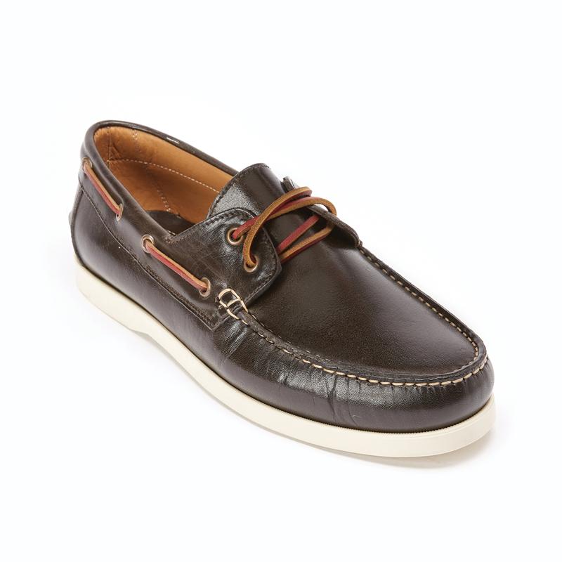 Italian-Made Portofino Deck Shoes (Dark Brown)