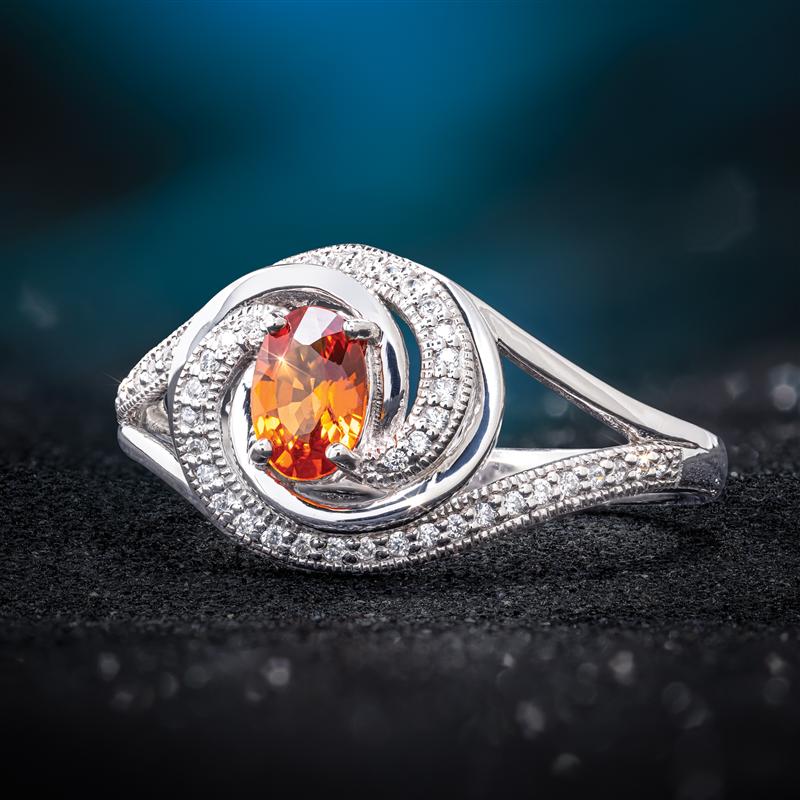 Orange Sapphire Spice Ring