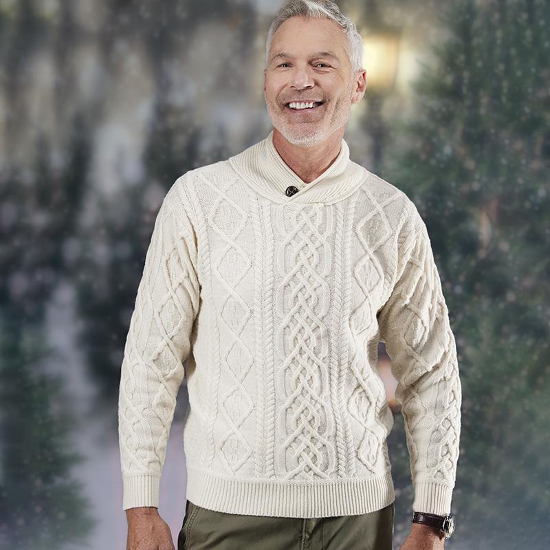 Classic Merino Wool Blend Sweater (Cream)