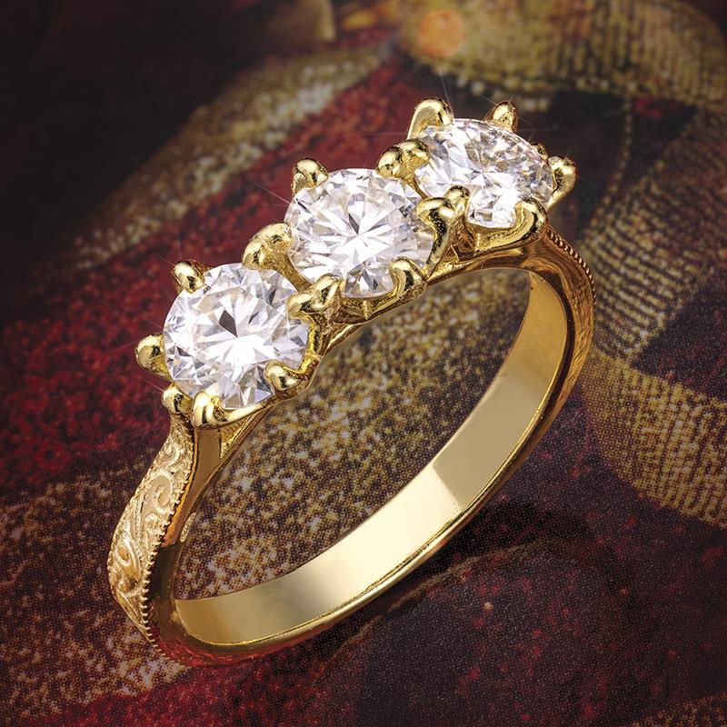 Star Power Moissanite 3-Stone Ring