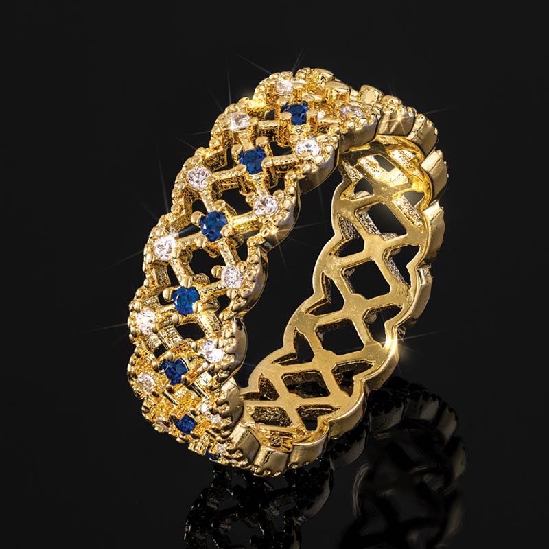 Florentine Lace Lattice Ring (blue)